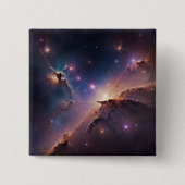 Ruimte Vierkante Button 5,1 Cm (Voorkant)