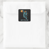 ruimte vierkante sticker (Tas)