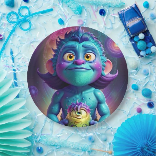 Ruimte voor Alien & Friend Papieren Bordje (Feest)