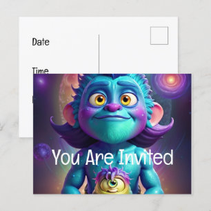 Ruimte voor Alien & Friend Uitnodiging Briefkaart