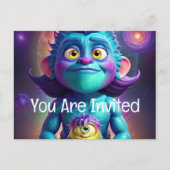 Ruimte voor Alien & Friend Uitnodiging Briefkaart (Voorkant)