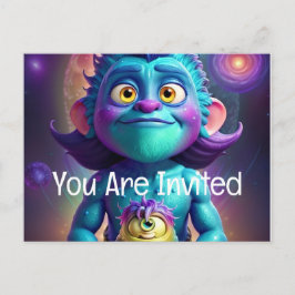 Ruimte voor Alien & Friend Uitnodiging Briefkaart