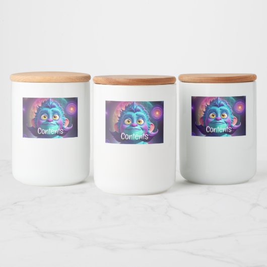 Ruimte voor Alien & Friend Voedselcontainer Etiket (Flessen)