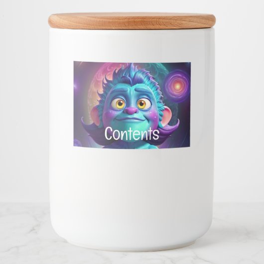 Ruimte voor Alien & Friend Voedselcontainer Etiket (Voorkant)