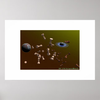 Ruimte voor een schaakspel poster