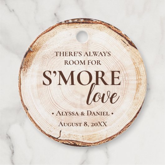 Ruimte voor S'mores Love Custom Rustic Wedding Bedankjes Labels (Voorkant)