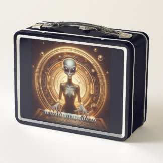 Ruimte Vrouwelijke Alien Mooie Gouden Jurk