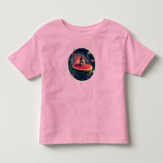 Ruimte Watermeloen Astronaut Kinder Shirts (Voorkant)