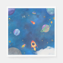 Ruimte Waterverf Design - Donkerblauw