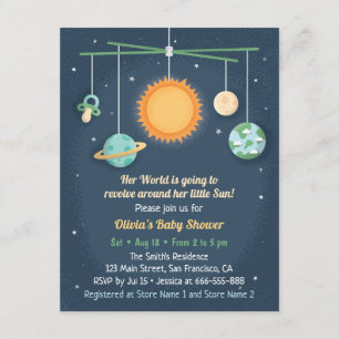Ruimte Wieg Speelgoed Draait Rond De Zon Baby Show Kaart