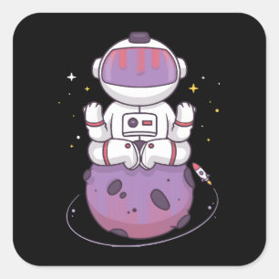 Ruimte Yoga Vierkante Sticker