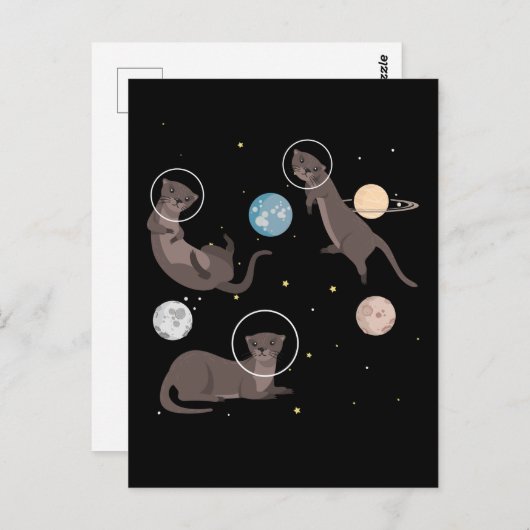 Ruimte-Zee Otters Funny Galaxy Otter Briefkaart (Voorkant / Achterkant)