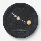 ruimte | Zonnestelsel Verjaardagsfeest Papieren Bordje (Voorkant)