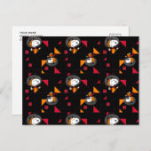 RUIMTE | Zwarte Snoopy Space Suit-patroon Briefkaart (Voorkant / Achterkant)