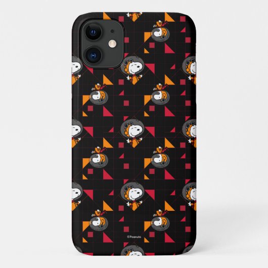 RUIMTE | Zwarte Snoopy Space Suit-patroon Case-Mate iPhone Case (Achterkant)