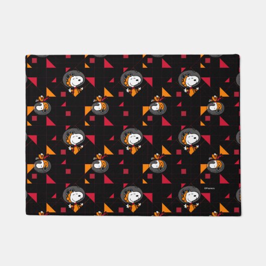 RUIMTE | Zwarte Snoopy Space Suit-patroon Deurmat (Voorkant)
