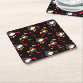 RUIMTE | Zwarte Snoopy Space Suit-patroon Kartonnen Onderzetters (Schuin)