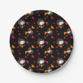 RUIMTE | Zwarte Snoopy Space Suit-patroon Papieren Bordje (Voorkant)