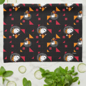 RUIMTE | Zwarte Snoopy Space Suit-patroon Theedoek (Gevouwen)