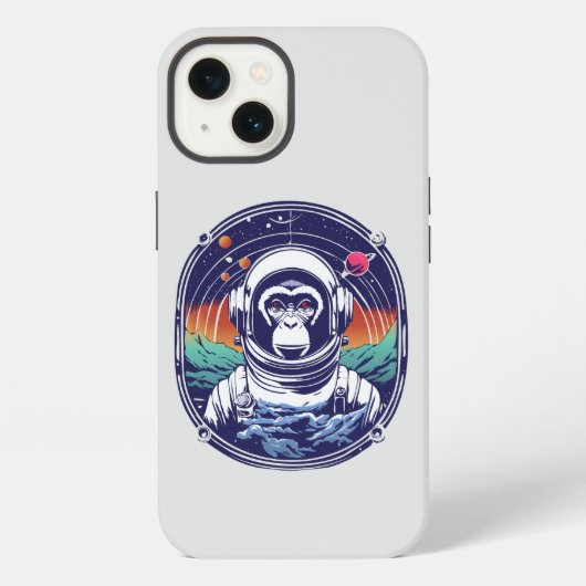 Ruimteaap Astronaut iPhone Hoesje (Achterkant)