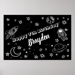 Ruimteachtergrondruimte uit het wereldpartijteken poster