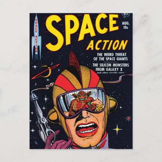 Ruimteactie #2  Sci Fi Comic Book Hoesje Briefkaart (Voorkant)