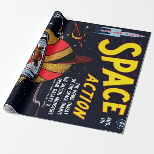 Ruimteactie #2  Sci Fi Comic Book Hoesje Cadeaupapier (Uitgerold)