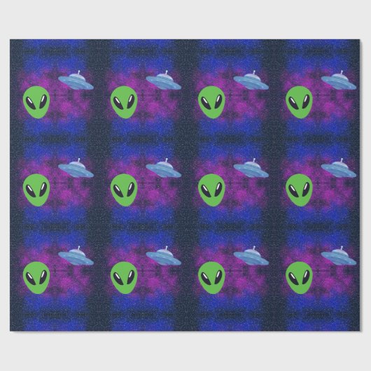 Ruimtealien Cadeaupapier (Vlak)