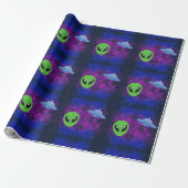 Ruimtealien Cadeaupapier (Uitgerold)