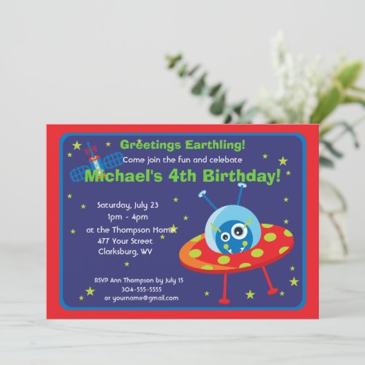  ruimteAlien Kaart (Staand voorkant)