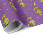 RuimteAliens met gespleten ballonnen op zaterdag Cadeaupapier (Rol Hoek)