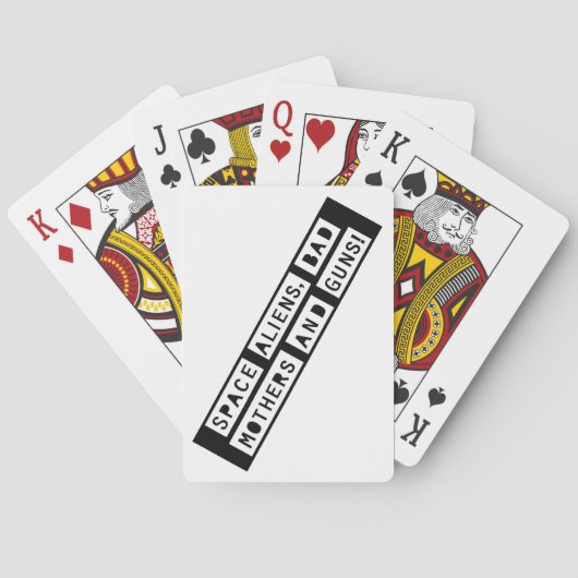 Ruimtealiens, slechte moeders en Pistolen! Speelka Pokerkaarten (Achterkant)