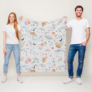 Ruimteanimatie - grijze textuur fleece deken