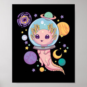 Ruimteas Axolotl Kawaii Pastel Gothic Anime esthet Poster