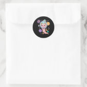 Ruimteas Axolotl Kawaii Pastel Gothic Anime esthet Ronde Sticker (Tas)
