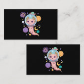 Ruimteas Axolotl Kawaii Pastel Gothic Anime esthet Visitekaartje (Voorkant / Achterkant)