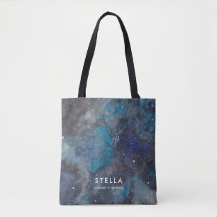 Ruimteas in blauwe Canvas tas