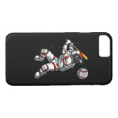 Ruimteasstronaut Baseball Player Cosmic Planet Case-Mate iPhone Case (Achterkant (Horizontaal))