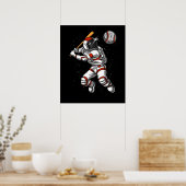 Ruimteasstronaut Baseball Player Cosmic Planet Poster (Keuken)