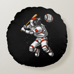 Ruimteasstronaut Baseball Player Cosmic Planet Rond Kussen