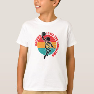 Ruimteasstronaut Basketball & kleurenstripes afspe T-shirt