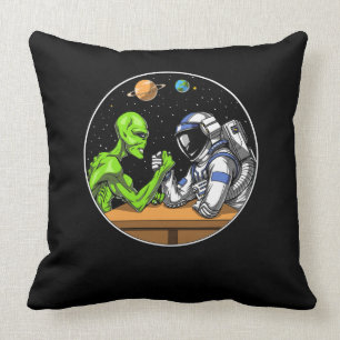 Ruimteastronaut Alien Arm Wrestling Funny Cosmic Kussen