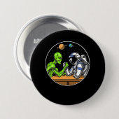 Ruimteastronaut Alien Arm Wrestling Funny Cosmic Ronde Button 7,6 Cm (Voorkant /achterkant)