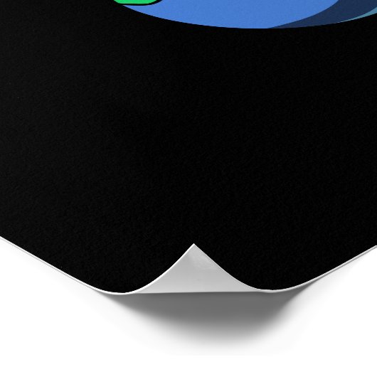 Ruimteastronaut Cosmic Bowling Planet Earth Poster (Hoek)