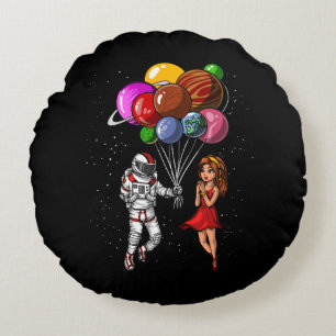 Ruimteastronaut Couple Cosmic Planets ballonnen Rond Kussen