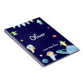 Ruimteastronaut kinder gepersonaliseerd notitieboe notitieboek (Rechterzijde)