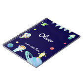 Ruimteastronaut kinder gepersonaliseerd notitieboe notitieboek (Linkerzijde)