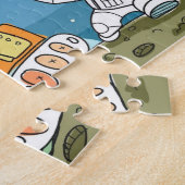 Ruimteastronaut Kinder puzzel, Kinder gepersonalis Legpuzzel (Zijkant)