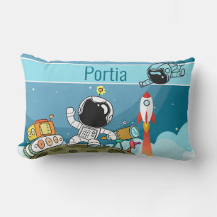 Ruimteastronaut op een maanmissie kussen