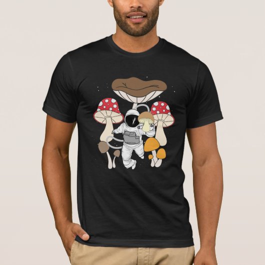 Ruimteastronaut Psychedelische paddenstoelen T-shirt (Voorkant)